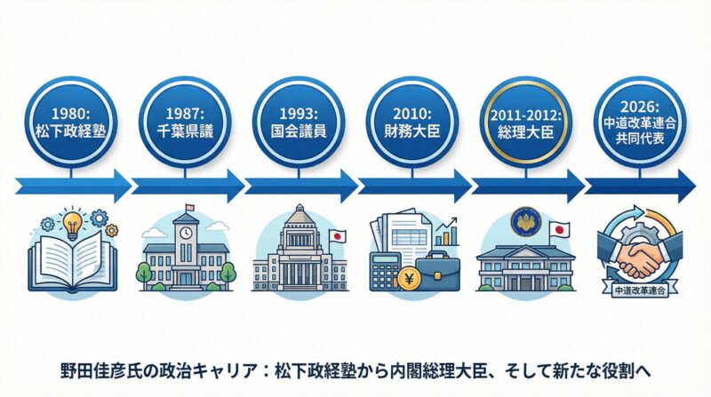 野田佳彦の政治キャリア：松下政経塾から総理大臣へ