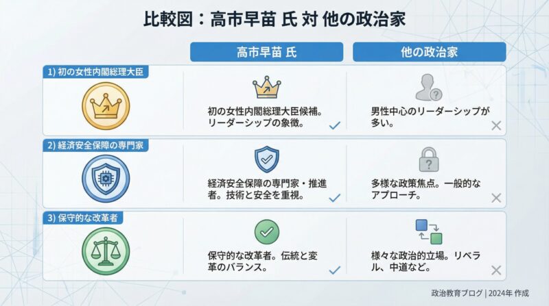 図解3:高市早苗氏 対 他の政治家