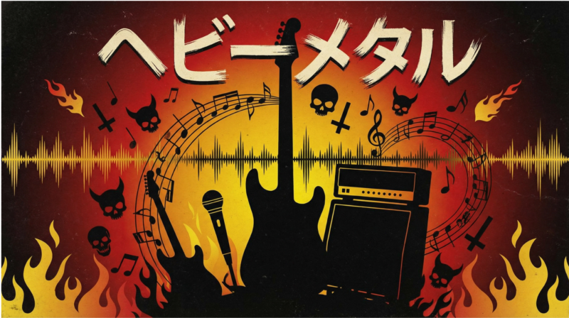 高市早苗の趣味のヘビーメタル鑑賞をイメージした画像