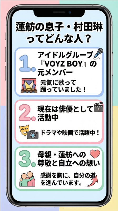 蓮舫の息子・村田琳の3つのポイントを示す図解