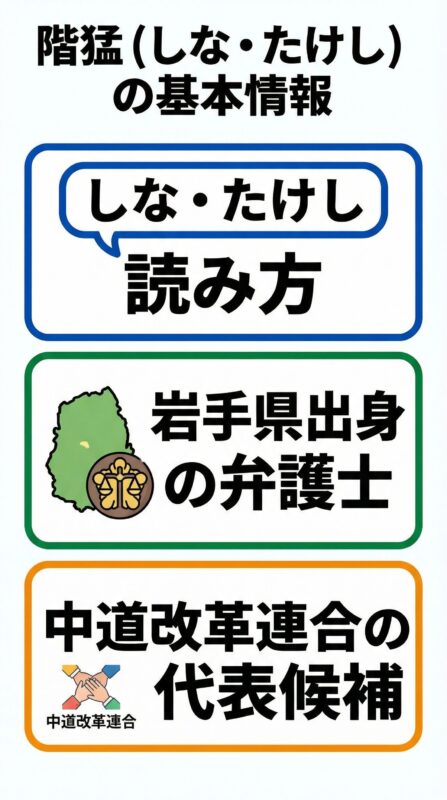 階猛（しな・たけし）の基本情報図解