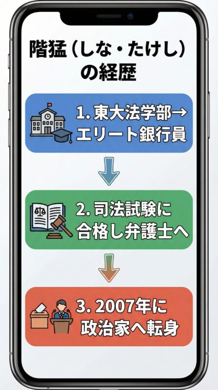 階猛（しな・たけし）の経歴図解