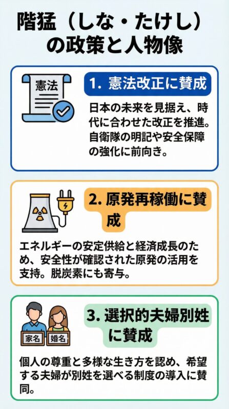 階猛（しな・たけし）の政策と人物像図解