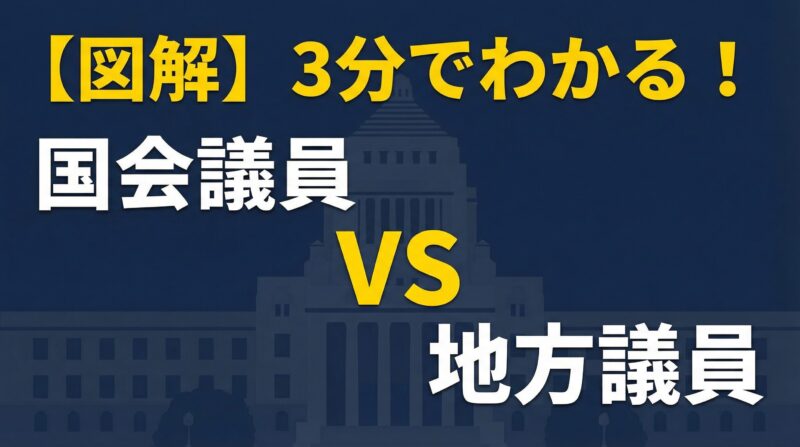 国会議員と地方議員の違いを比較する図解イメージ