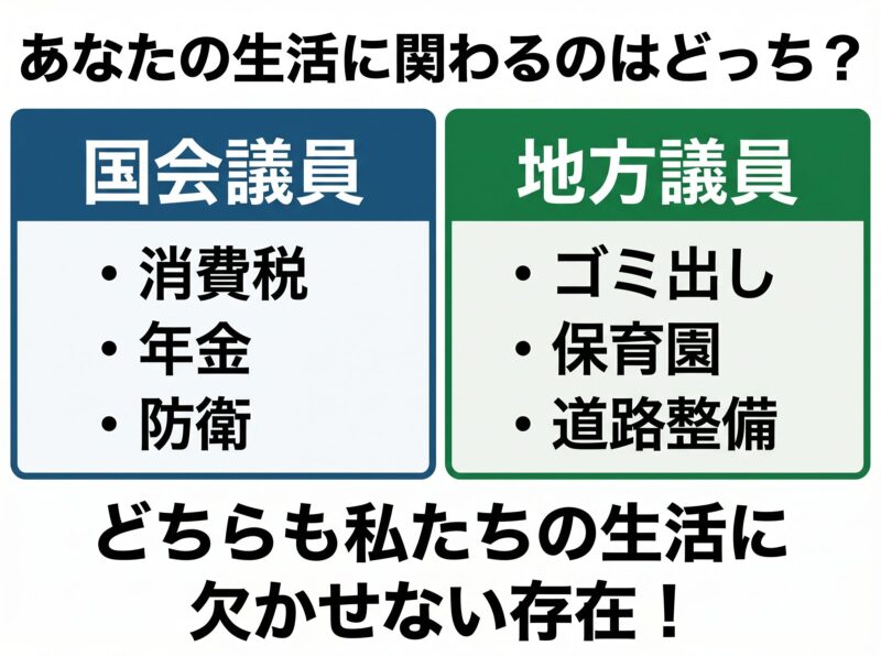 国会議員と地方議員の生活への影響まとめ図解)