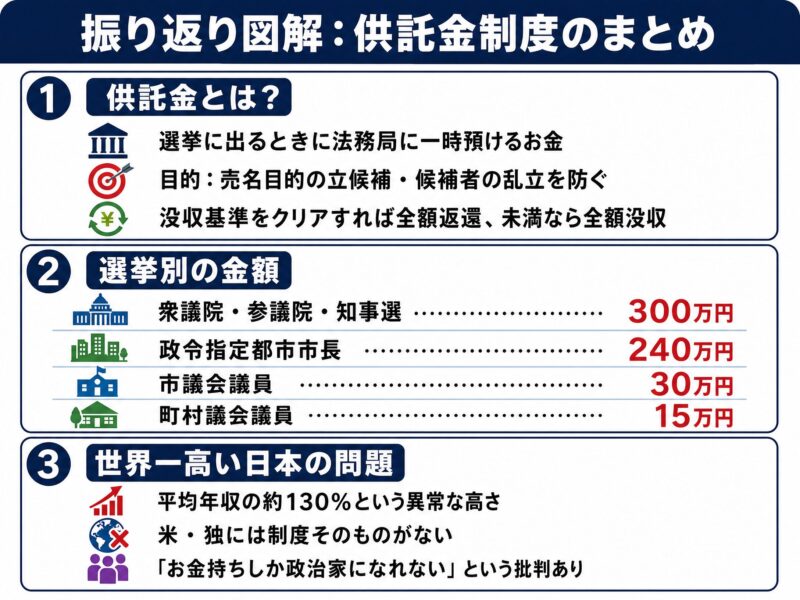 供託金制度のまとめを振り返る図解