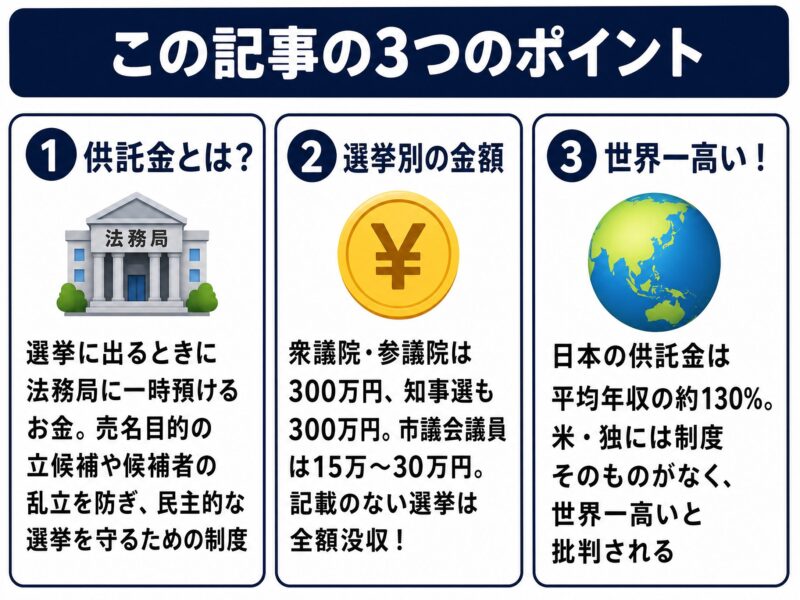 供託金とは？3つのポイントをまとめた要約図解