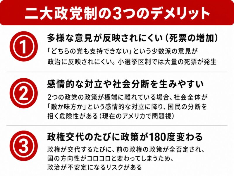 二大政党制のデメリット図解