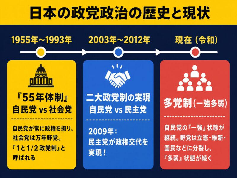 日本の二大政党制の歴史図解
