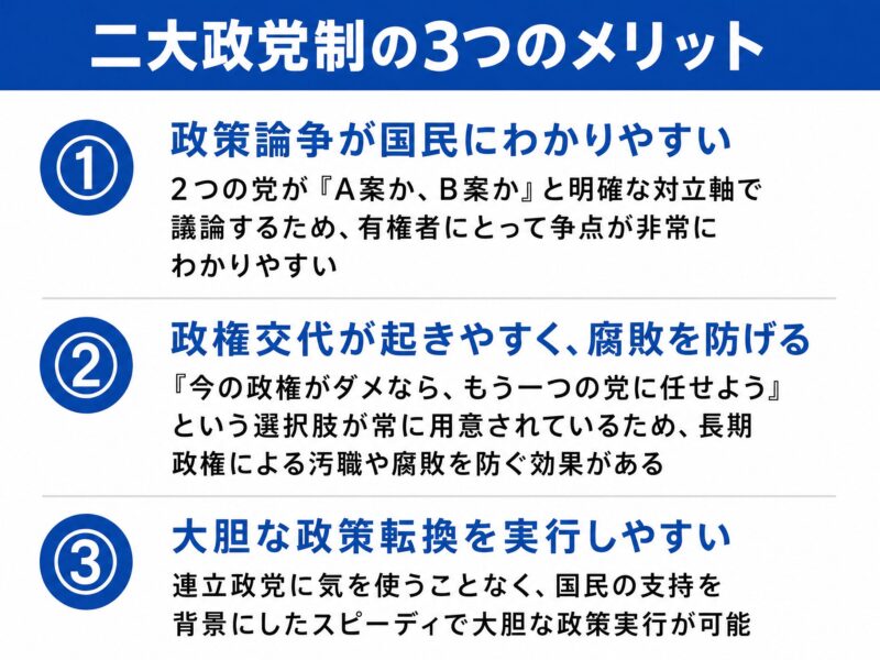 二大政党制のメリット図解