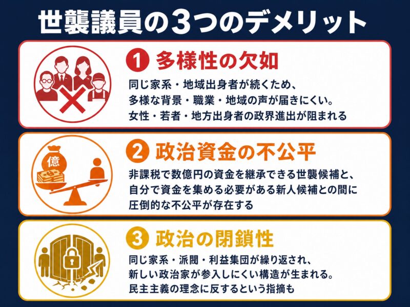 世襲議員の3つのデメリット(図解)