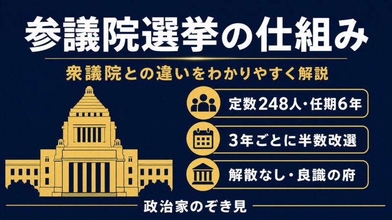 参議院選挙の仕組みと衆議院との違いを解説するアイキャッチ画像