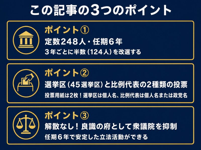 要約図解：参議院選挙の3つのポイント