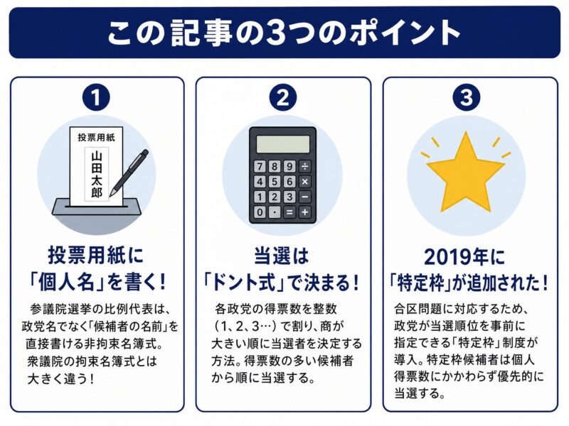 非拘束名簿式の3つのポイント