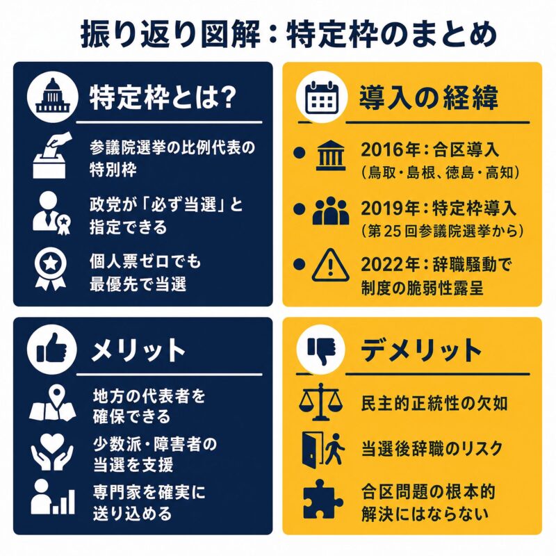 特定枠のまとめと振り返り図解