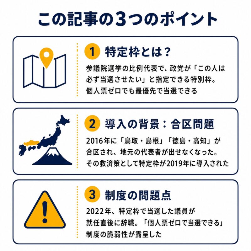 特定枠の3つのポイントを図解