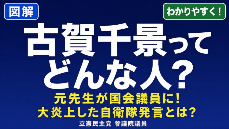 古賀千景議員の経歴と自衛隊発言炎上騒動を解説する図解アイキャッチ画像