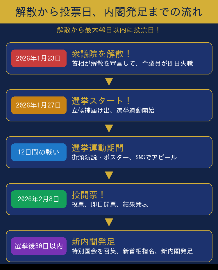 衆議院解散から投票日までのタイムライン図解