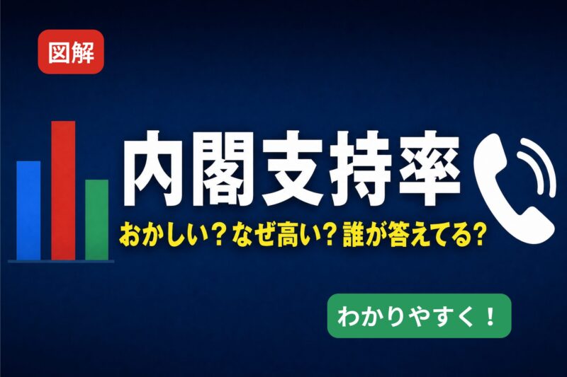 内閣支持率の調査方法と疑問を解説するアイキャッチ画像