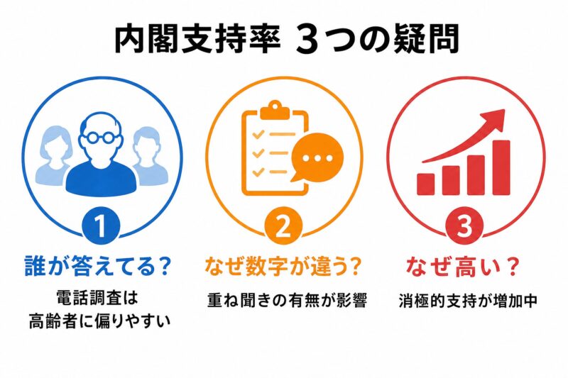 内閣支持率 3つの疑問 要約図解