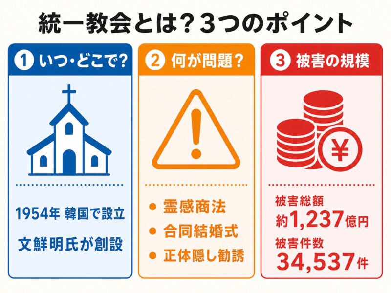 統一教会とは?3つのポイント図解