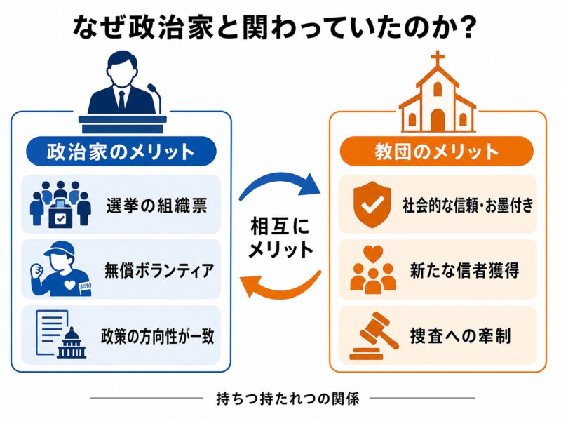 なぜ政治家と関わっていたのか?持ちつ持たれつの関係図解