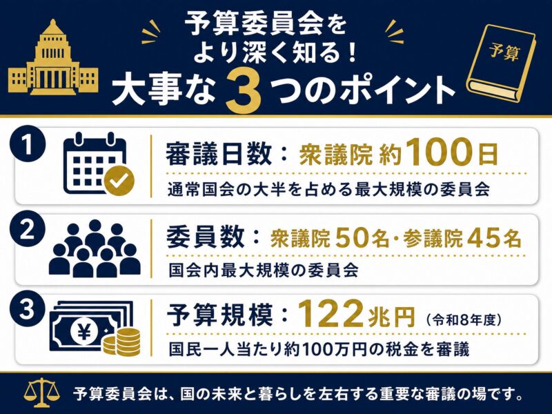 振り返り図解:予算委員会をより深く知る!大事な3つのポイント