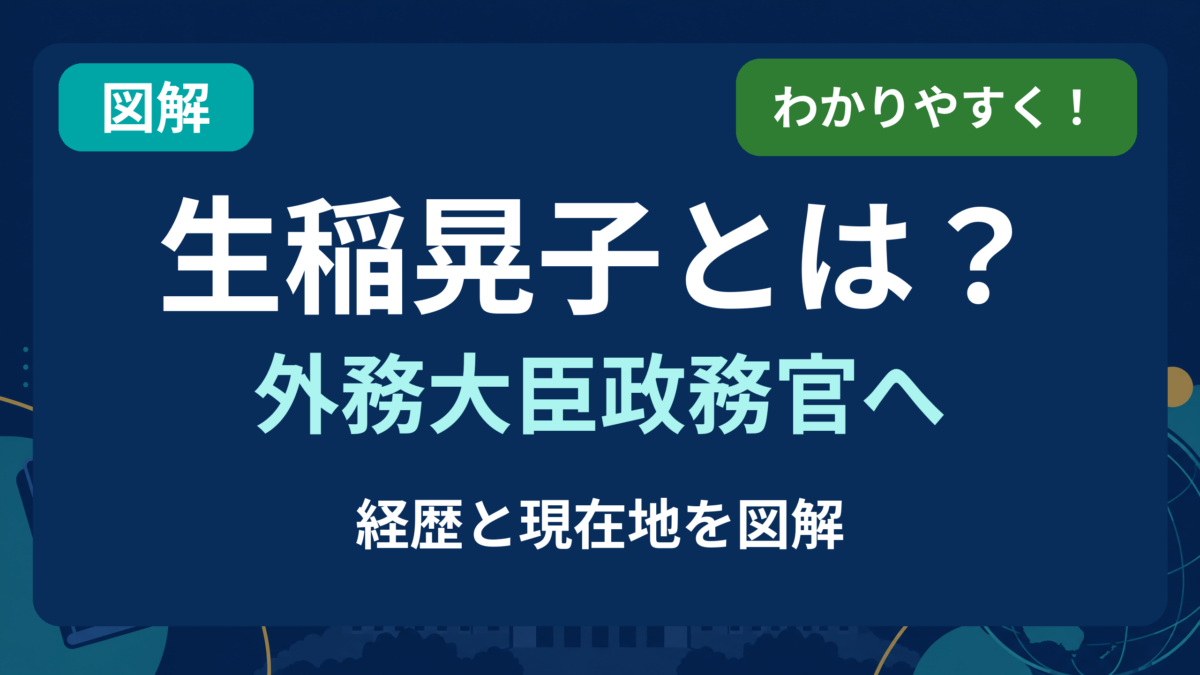 生稲晃子氏の外務大臣政務官就任、経歴と現在地を示すアイキャッチ図解