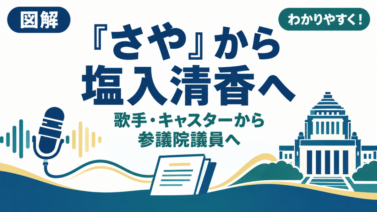 活動名さやから塩入清香として国会へ進んだ経歴を示す図解